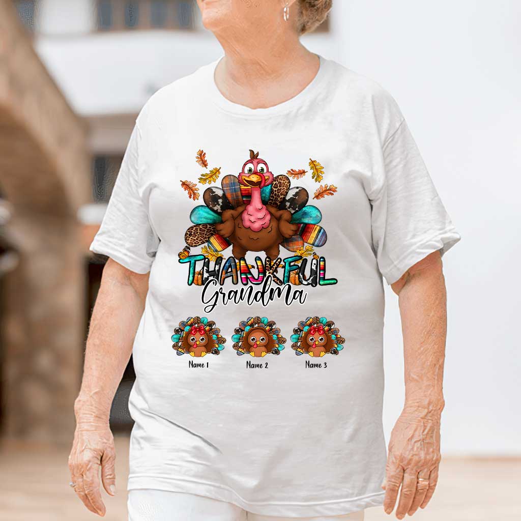 Thankful Grandma - Personalized Thanksgiving T-shirt and Hoodie