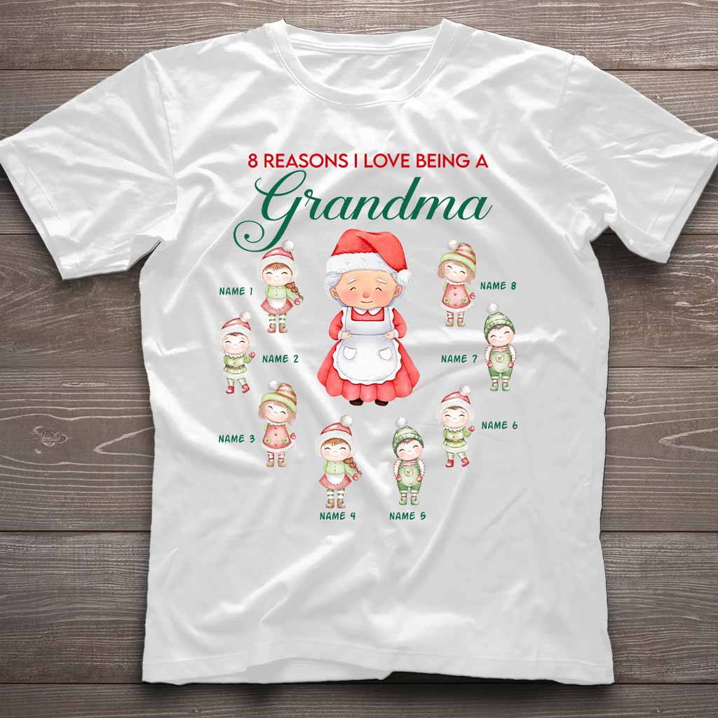 Reasons I Love Being A Grandma - Personalized Christmas Grandma T-shirt and Hoodie