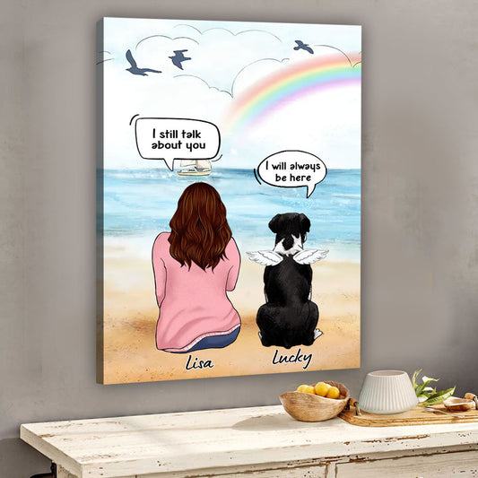 I Love You To The Moon - Personalized Dog Canvas And Poster