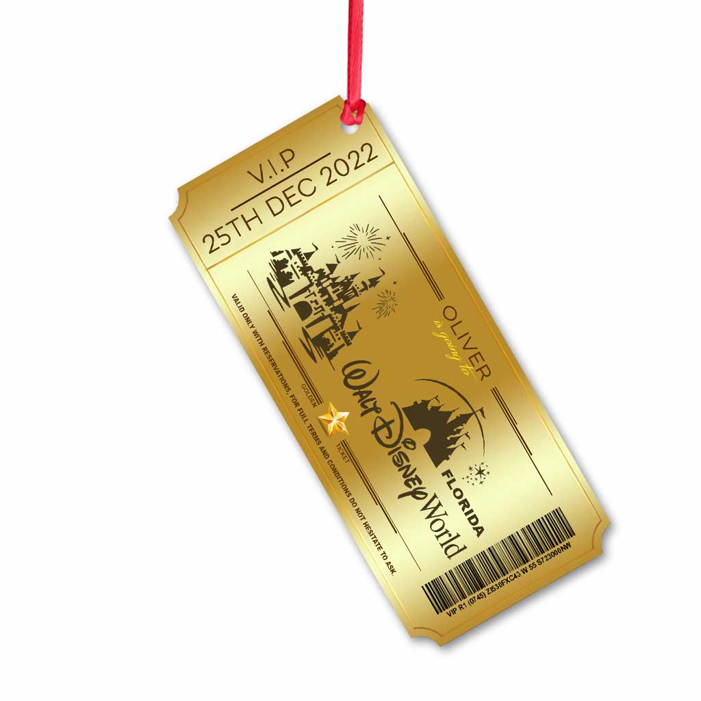 Going To The Magic Kingdom - Personalized Christmas Mouse Ornament (Printed On Both Sides)