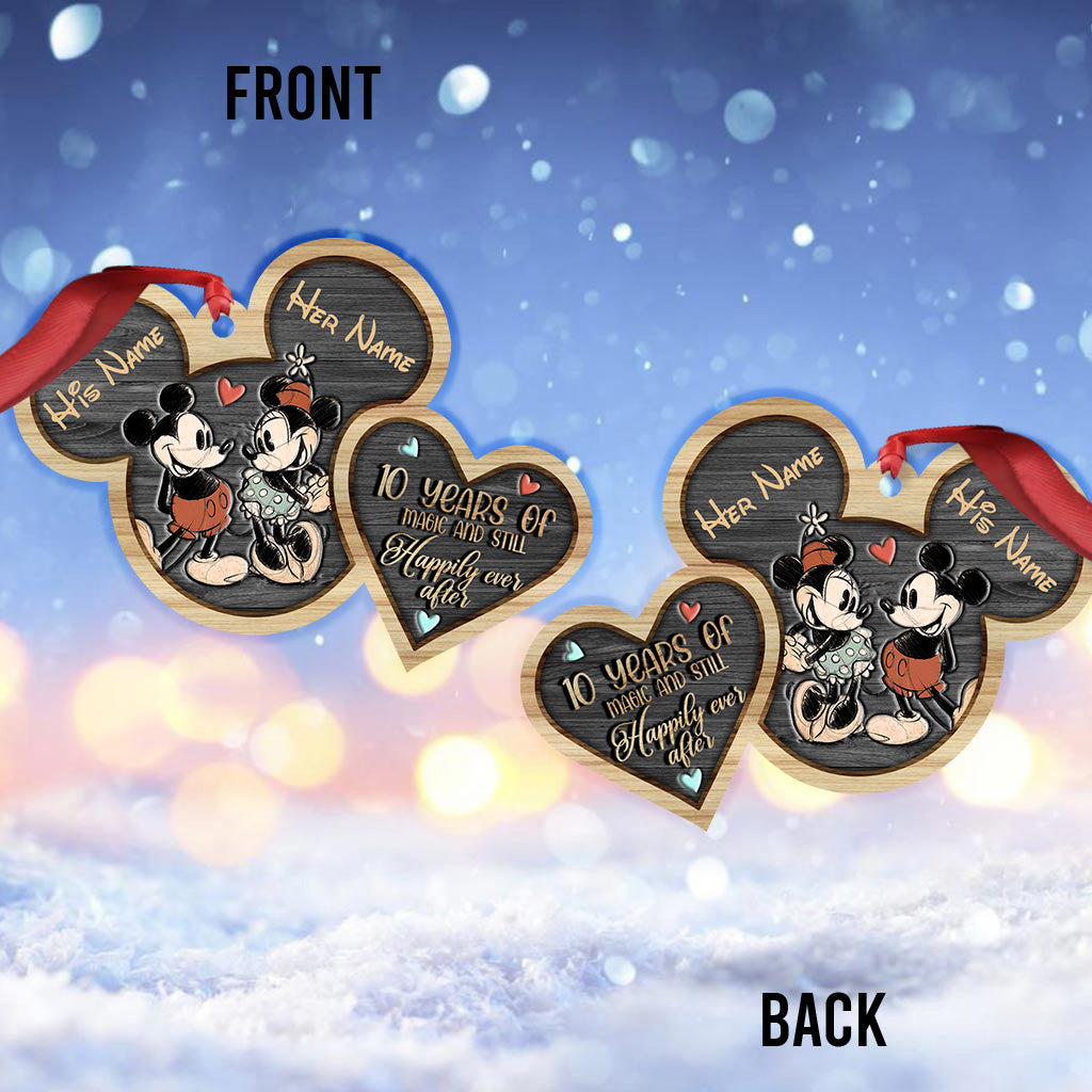Still Happily Ever After - Personalized Christmas Mouse Ornament (Printed On Both Sides)