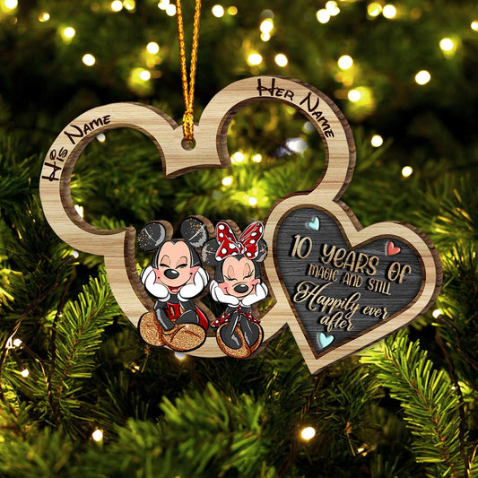 Still Happily Ever After - Personalized Christmas Mouse Ornament (Printed On Both Sides)