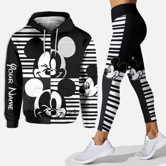 Magic Black And White - Personalized Mouse Hoodie and Leggings
