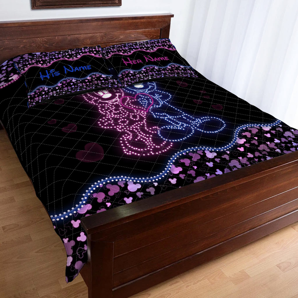 Mouse Ears Couple - Personalized Mouse Quilt Set