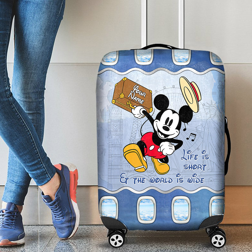 Life Is Short And The World Is Wide - Personalized Mouse Luggage Cover
