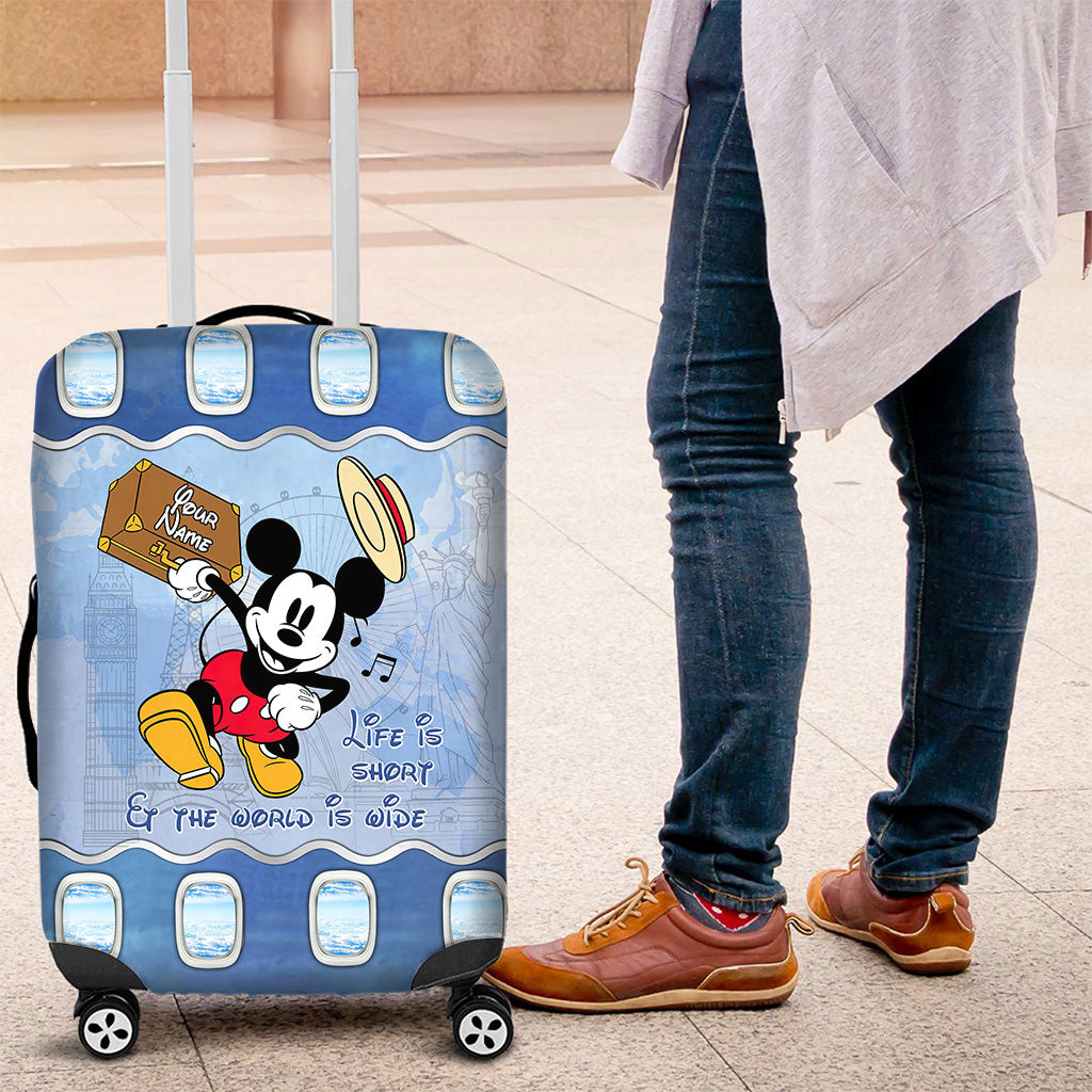Life Is Short And The World Is Wide - Personalized Mouse Luggage Cover