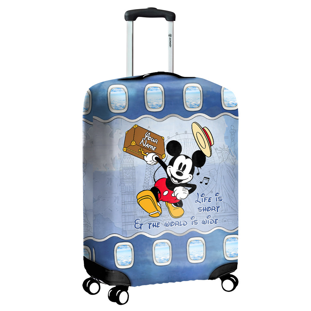 Life Is Short And The World Is Wide - Personalized Mouse Luggage Cover