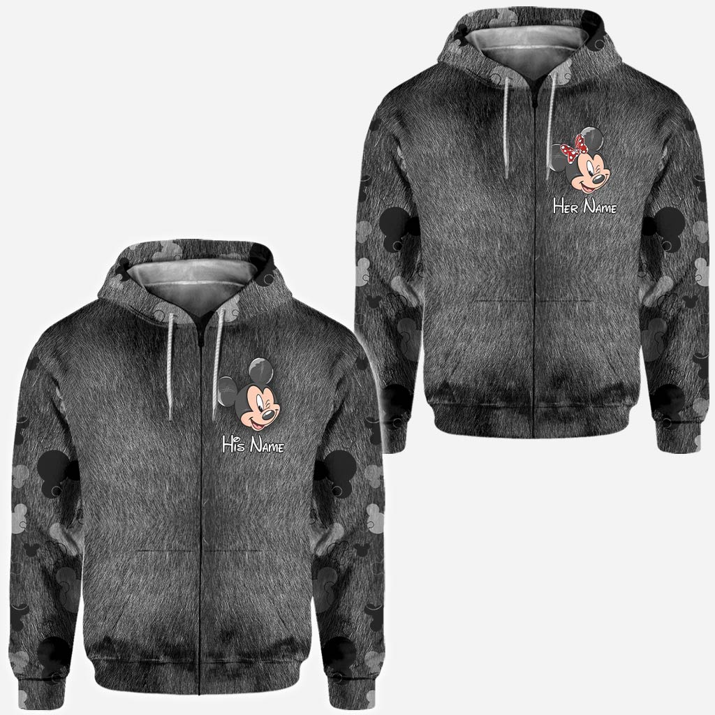 Forever To Go - Personalized Couple Mouse All Over T-shirt and Hoodie