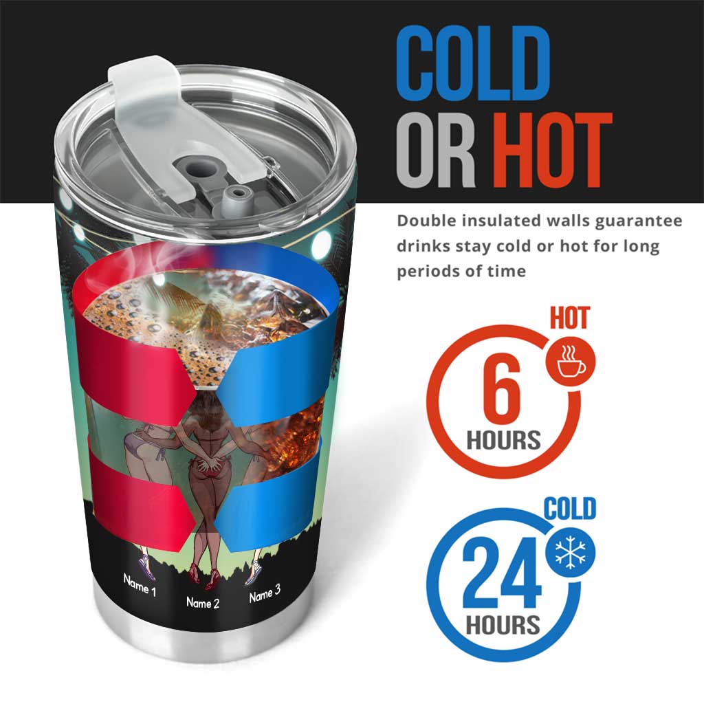 Beaches Booze And Besties - Personalized Bestie Tumbler