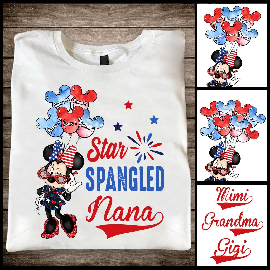 Star Spangled Nana - Personalized Independence Day Grandma T-shirt and Hoodie