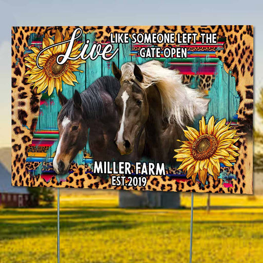 Check Ya Energy - Personalized Horse Horizontal Rectangle Wood Sign