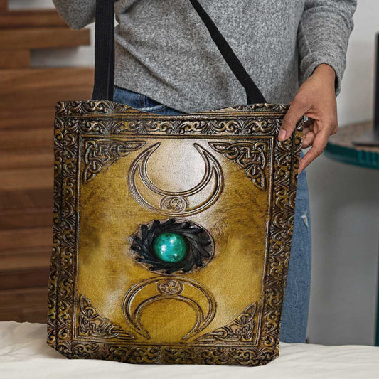 Triple Moon Third Eye Witch 3D Pattern Print Tote Bag
