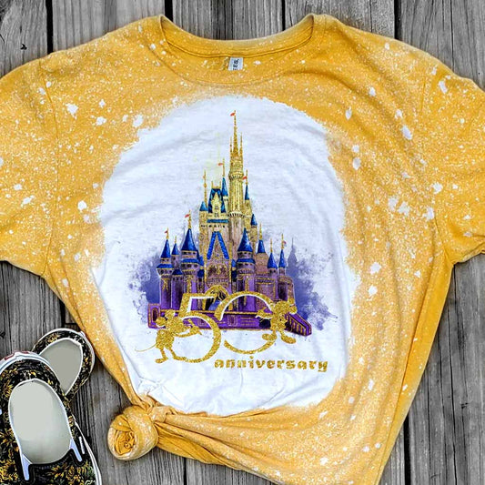 50th Anniversary Magic Kingdom - Mouse Handmade Bleached Shirts