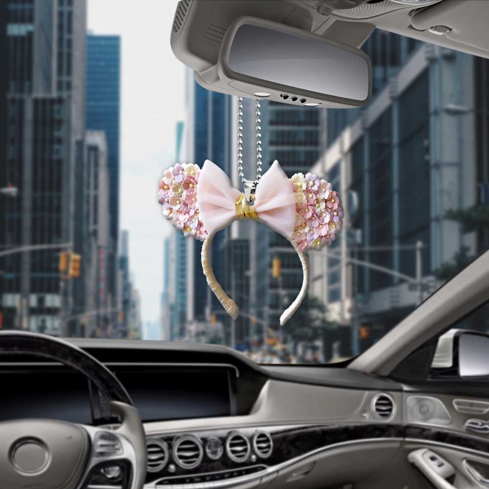 Flower Dance Mouse Ears - Car ornament (Printed On Both Sides)