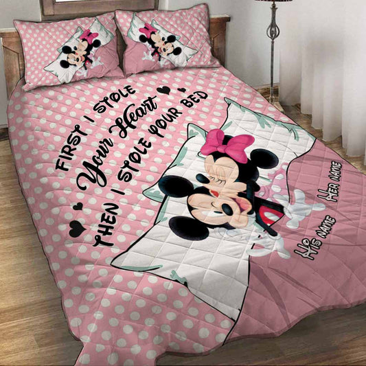 First I Stole Your Heart - Personalized Mouse Quilt Set