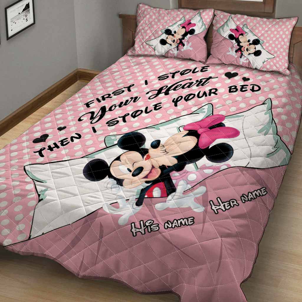 First I Stole Your Heart - Personalized Mouse Quilt Set