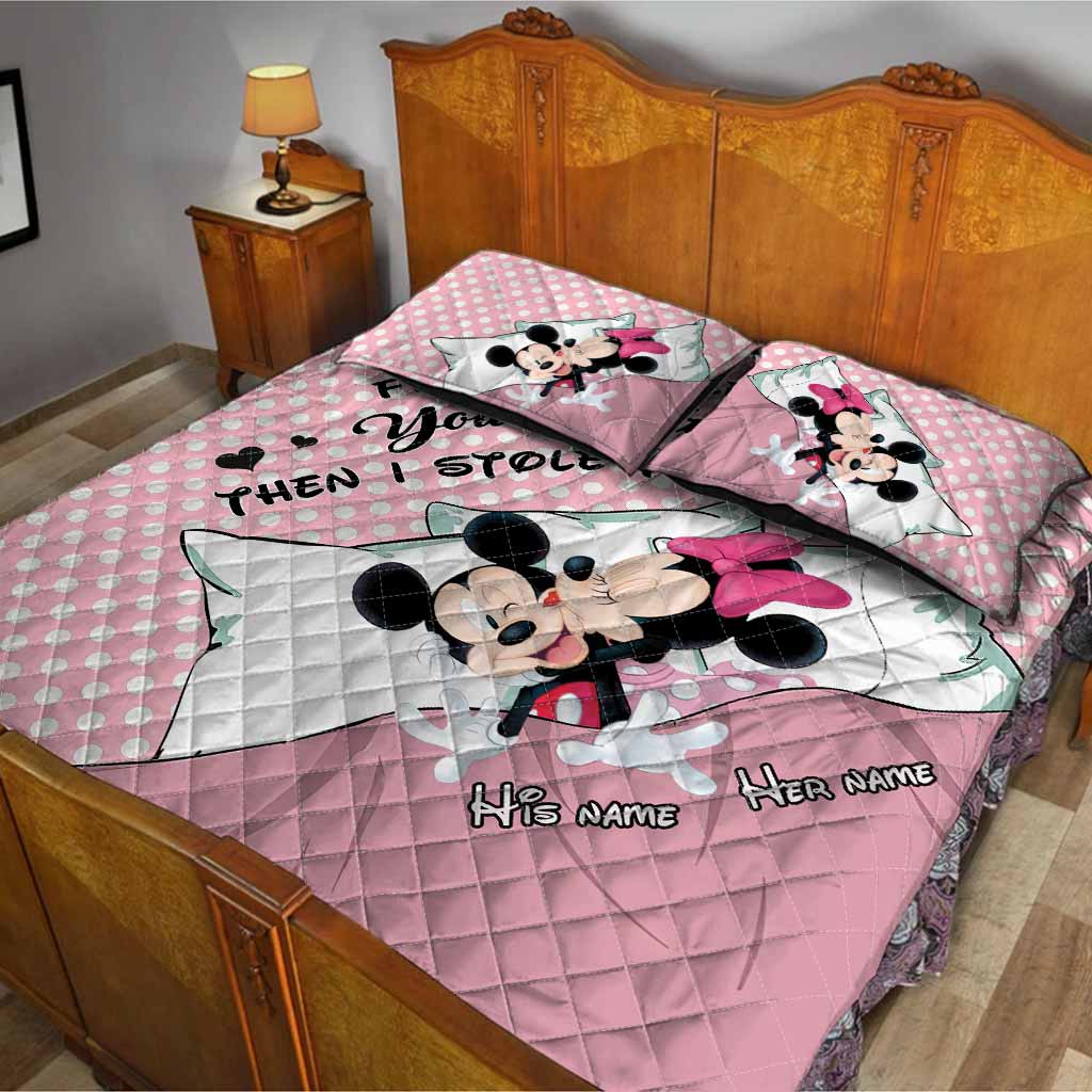 First I Stole Your Heart - Personalized Mouse Quilt Set