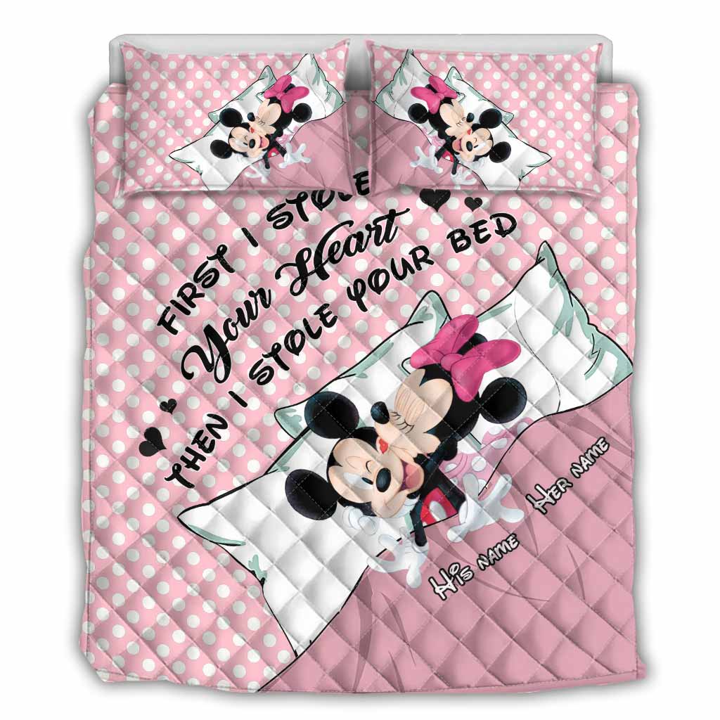 First I Stole Your Heart - Personalized Mouse Quilt Set