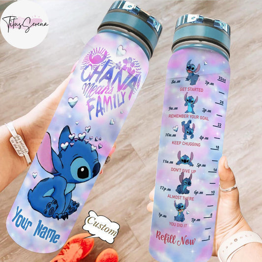 Love Family - Personalized Ohana Water Tracker Bottle 0523