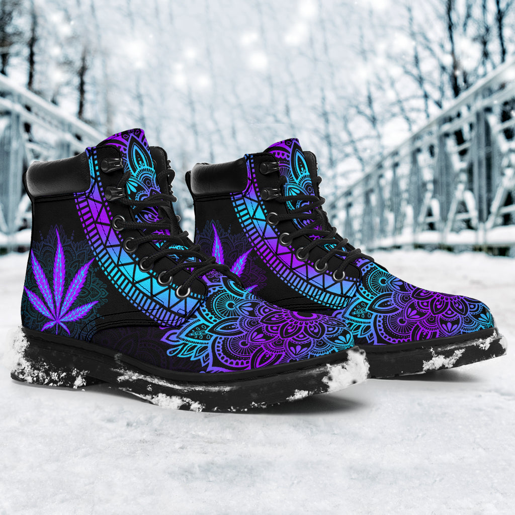 Mandala Pattern - Weed All Season Boots 0822