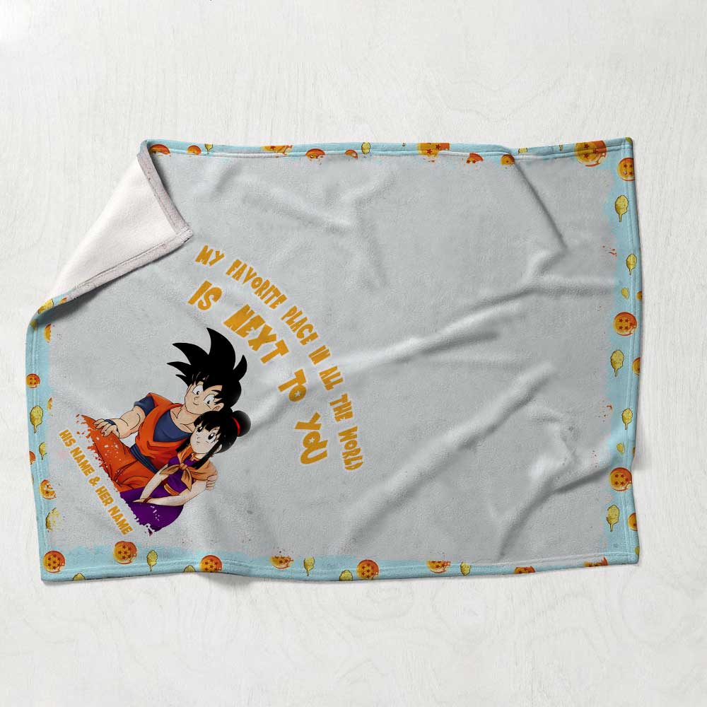 My Favorite Place In All The World Is Next To You - Personalized Couple Seven Balls Blanket