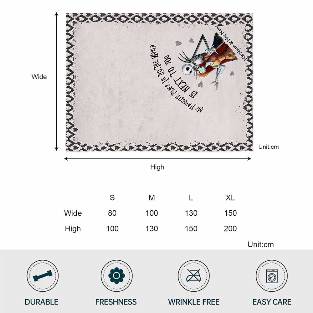 My Favorite Place In All The World Is Next To You - Personalized Couple Nightmare Blanket
