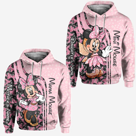 Mama & Mini Mouse Ears - Personalized All Over T-shirt and Hoodie