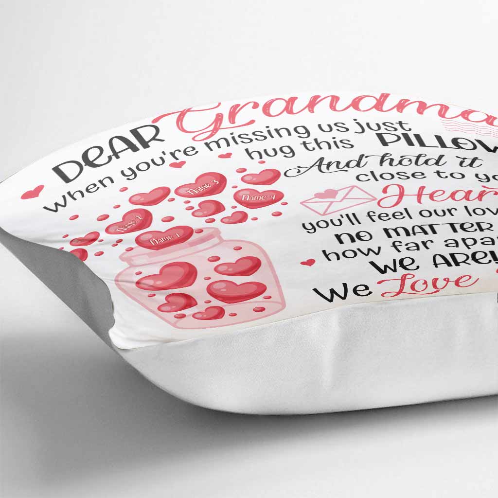 Bottle Of Hearts Mom Grandma - Personalized Throw Pillow