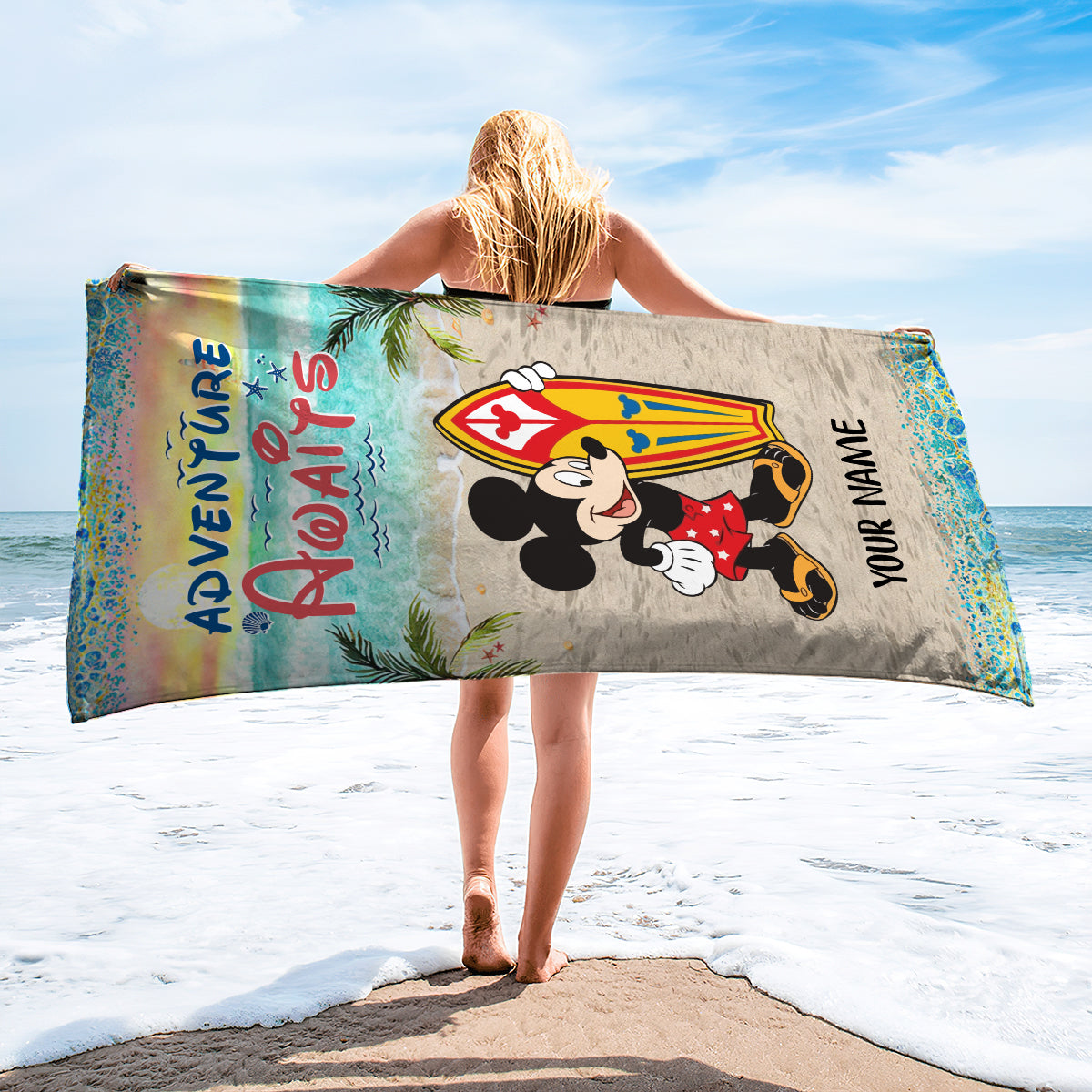 Summer Is Calling - Personalized Mouse Beach Towel