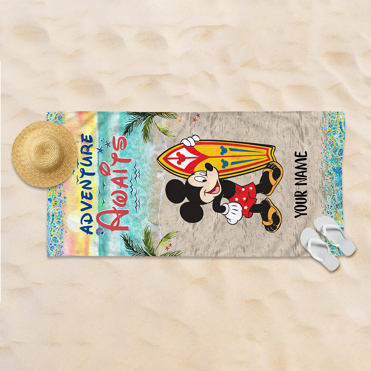Summer Is Calling - Personalized Mouse Beach Towel