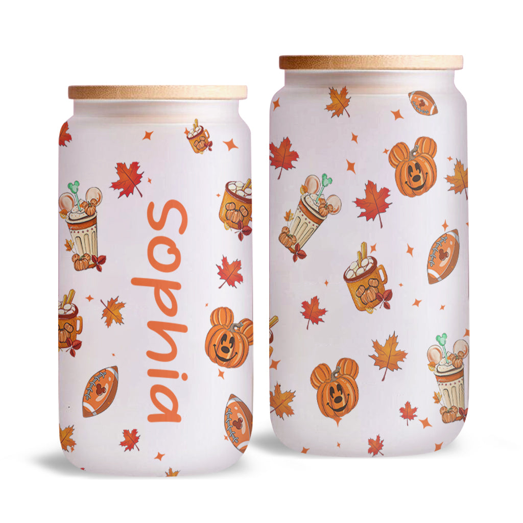 Hello Fall - Personalized Mouse Can Glass