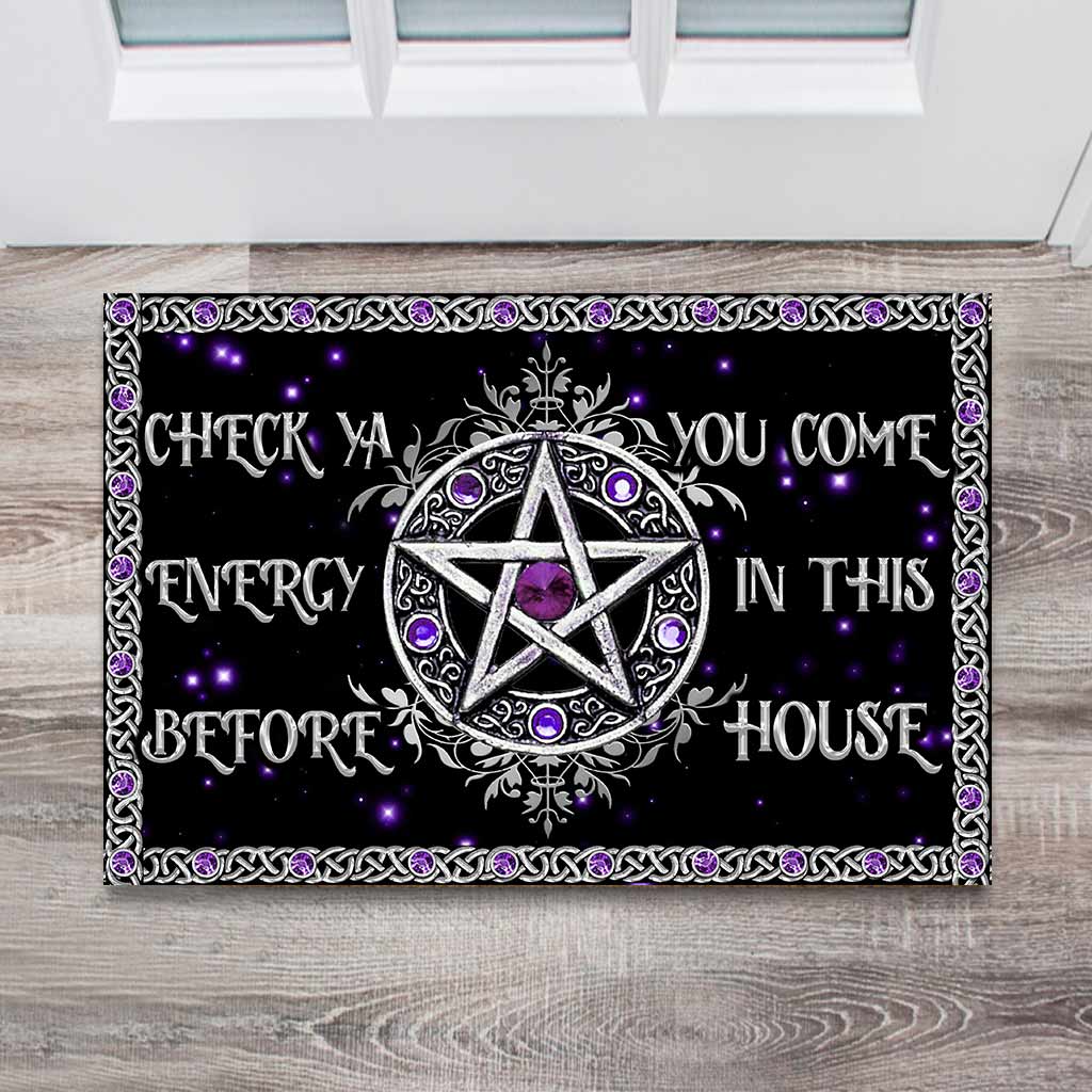Check Ya Energy Purple Pentagram - Witch Doormat