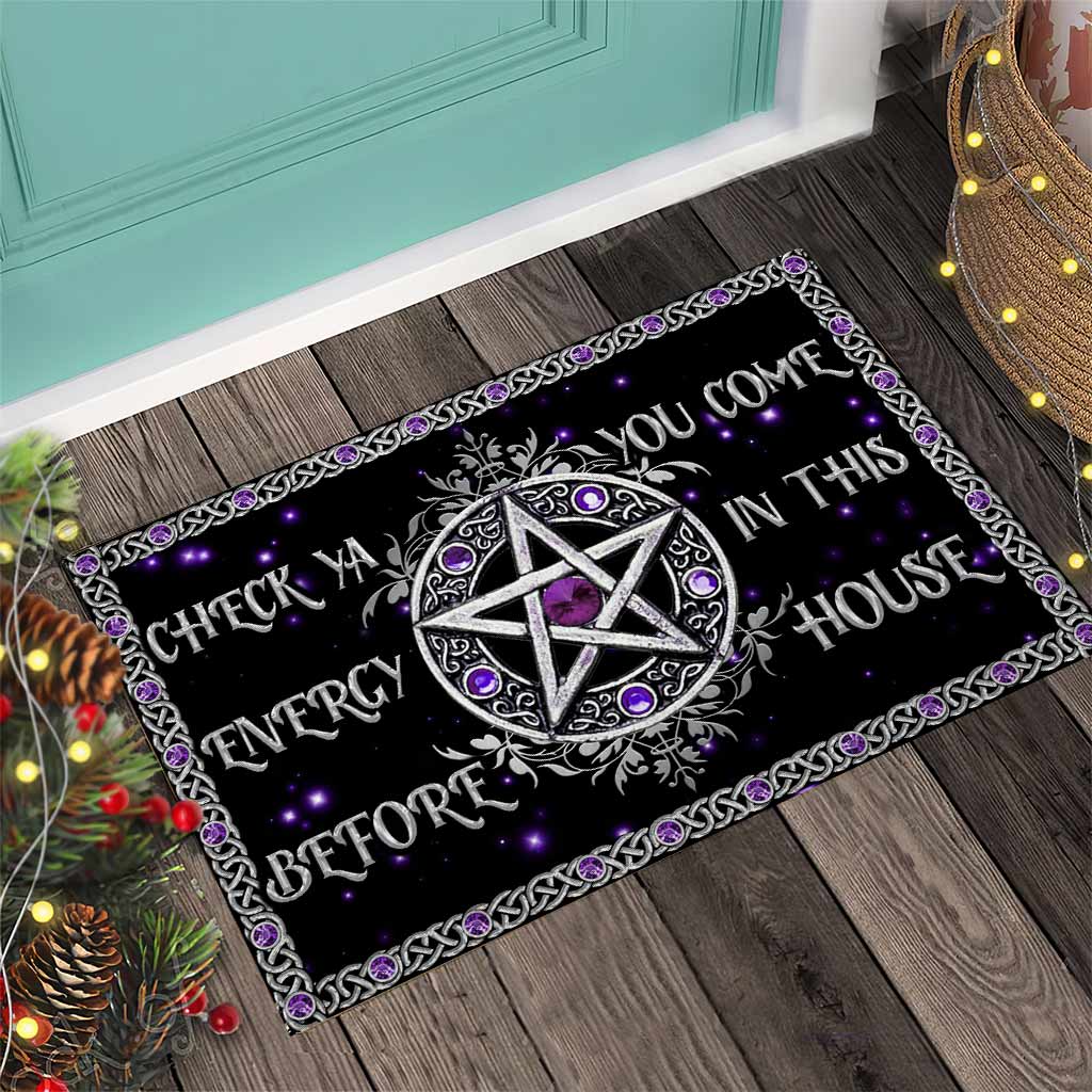 Check Ya Energy Purple Pentagram - Witch Doormat