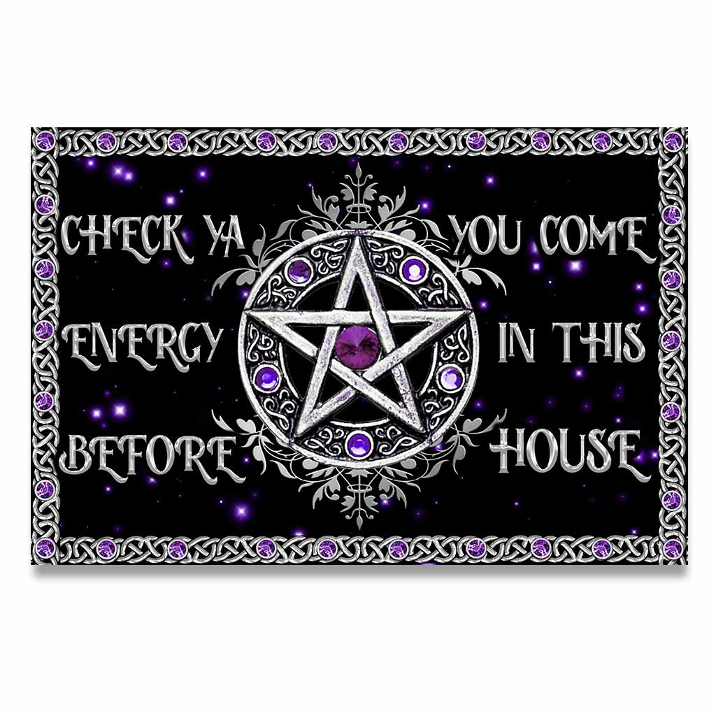 Check Ya Energy Purple Pentagram - Witch Doormat