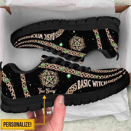 Basic Witch Green Pentagram Personalized Sneakers