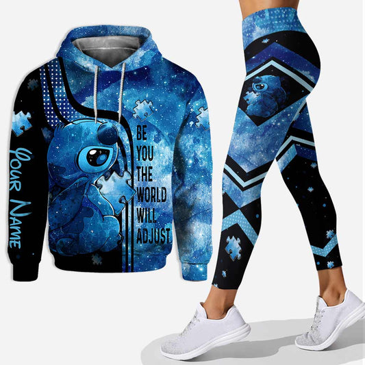 Be You The World Will Adjust - Personalized Autism Awareness Hoodie And Leggings