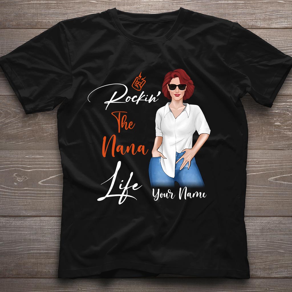 Rockin The Nana Life - Personalized Grandma T-shirt and Hoodie