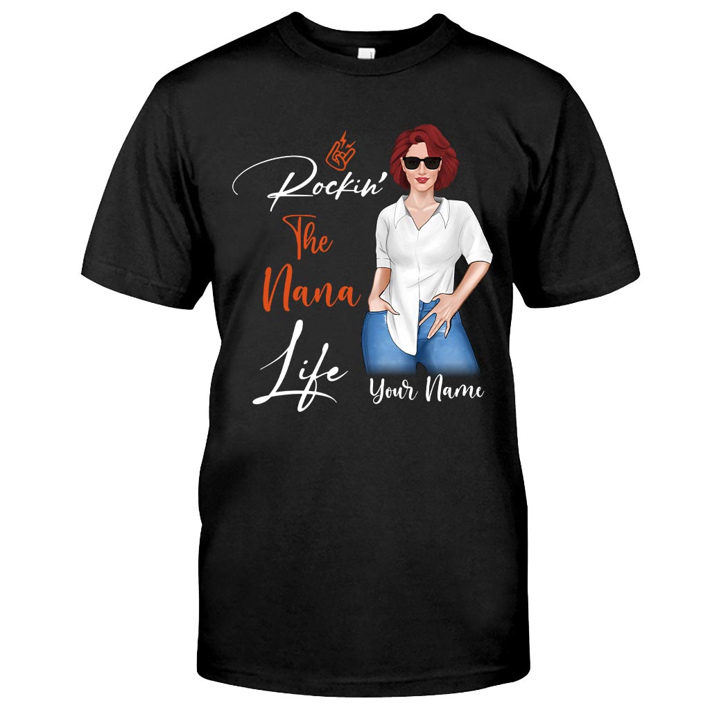 Rockin The Nana Life - Personalized Grandma T-shirt and Hoodie