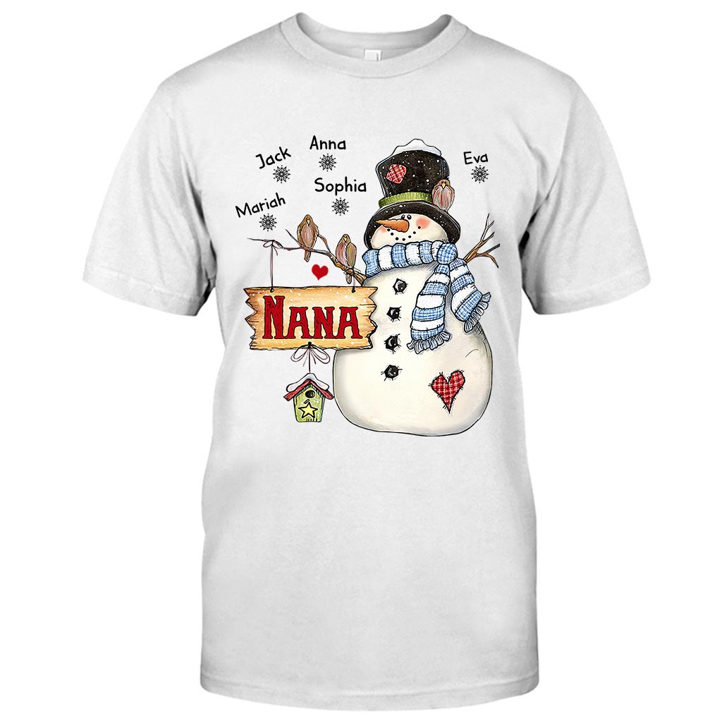 Nana Snowman - Personalized Grandma T-shirt and Hoodie