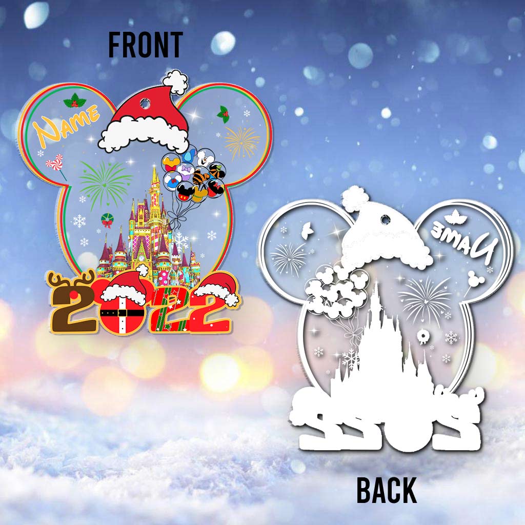 Merry Christmas - Personalized Christmas Mouse Transparent Ornament