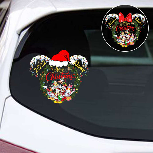 Merry Christmas - Personalized Christmas Mouse Decal Full
