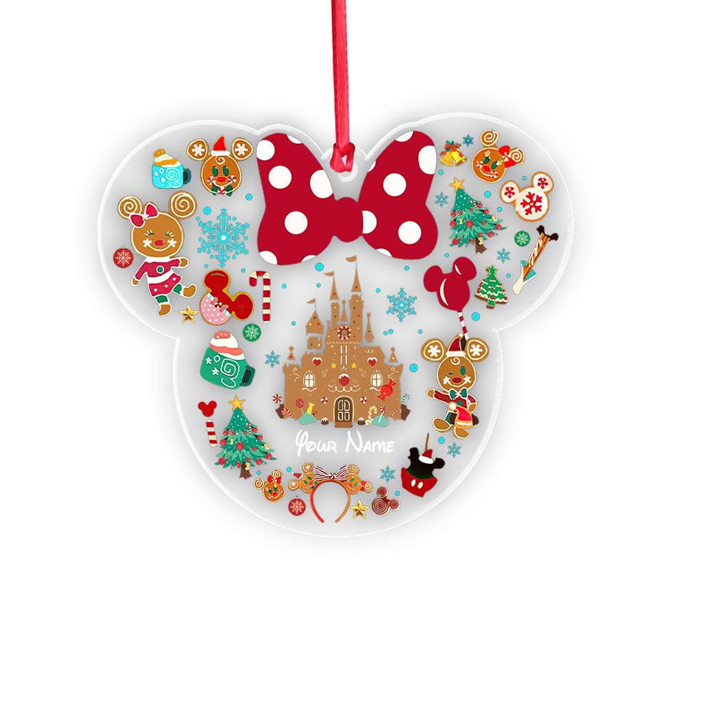 Merry Christmas - Personalized Christmas Mouse Transparent Ornament