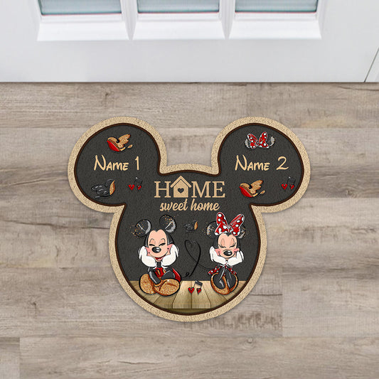 Home Sweet Home - Personalized Mouse Shaped Doormat