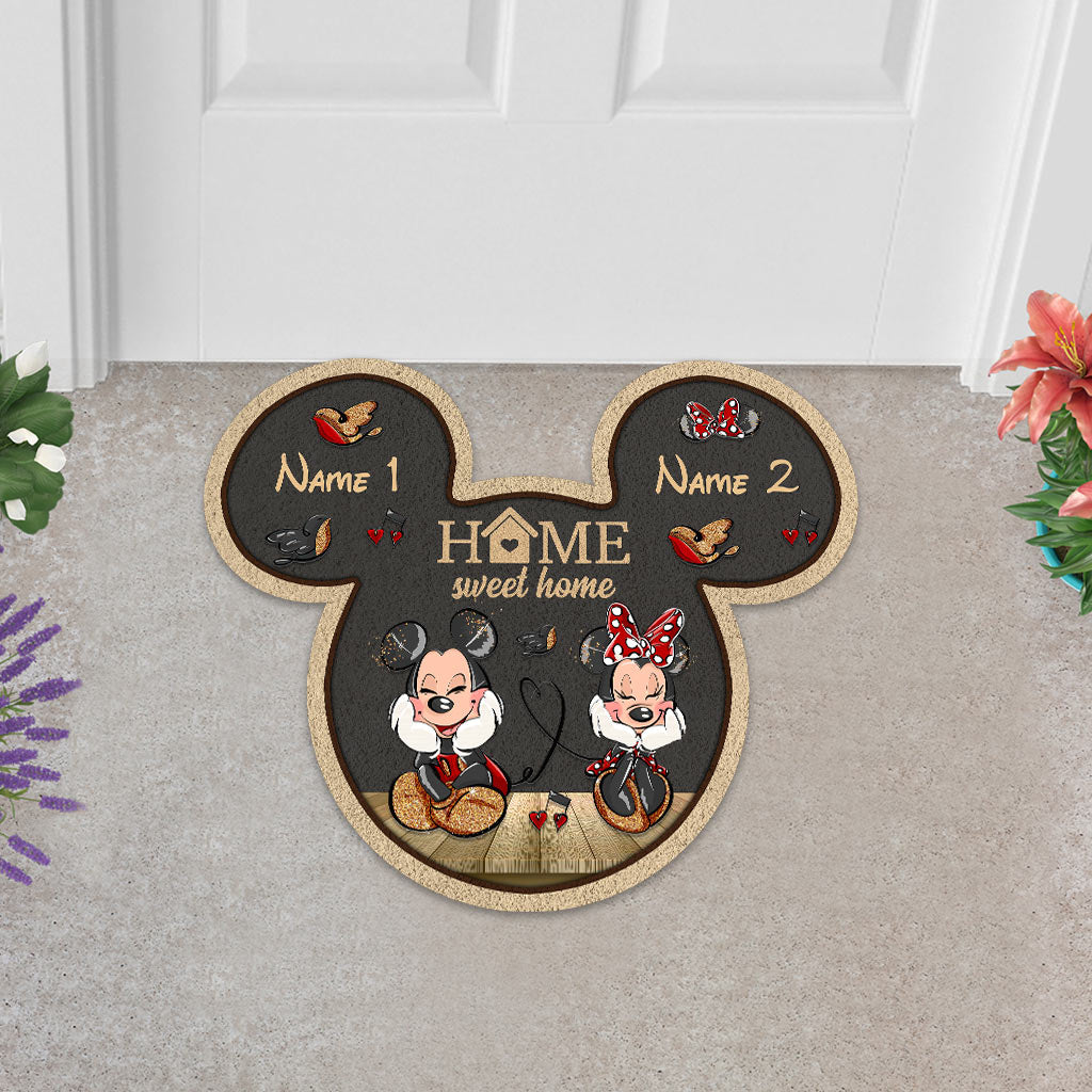 Home Sweet Home - Personalized Mouse Shaped Doormat