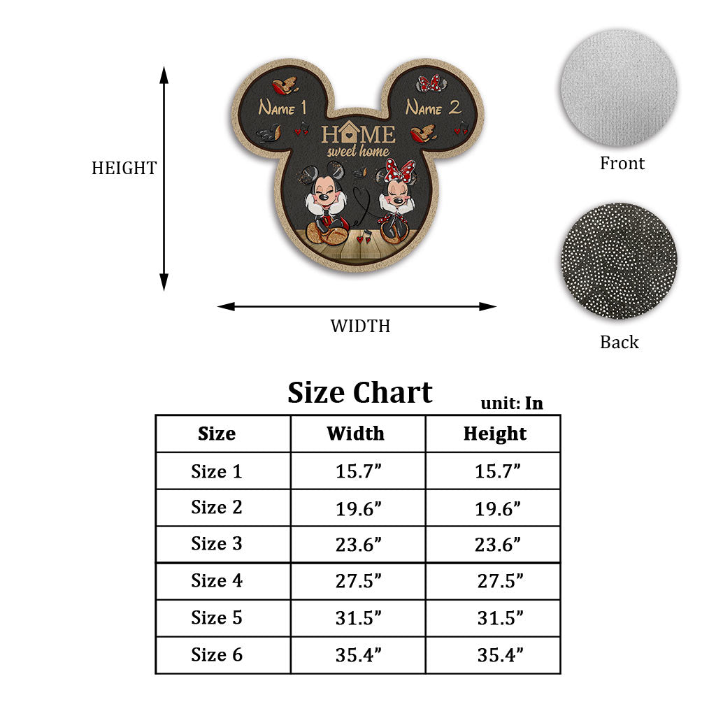 Home Sweet Home - Personalized Mouse Shaped Doormat