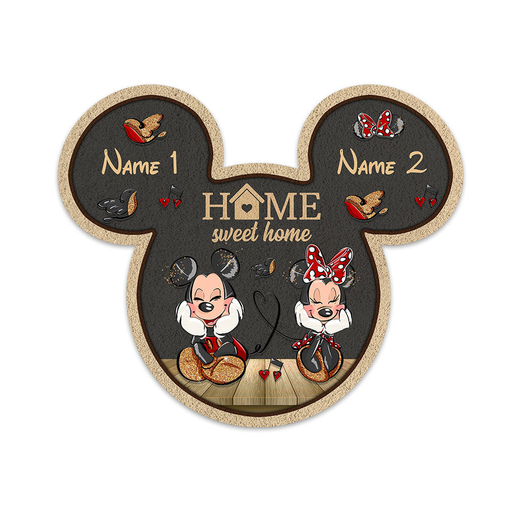 Home Sweet Home - Personalized Mouse Shaped Doormat