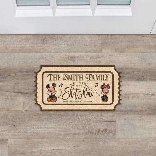 Welcome To The Show - Personalized Mouse Shaped Doormat