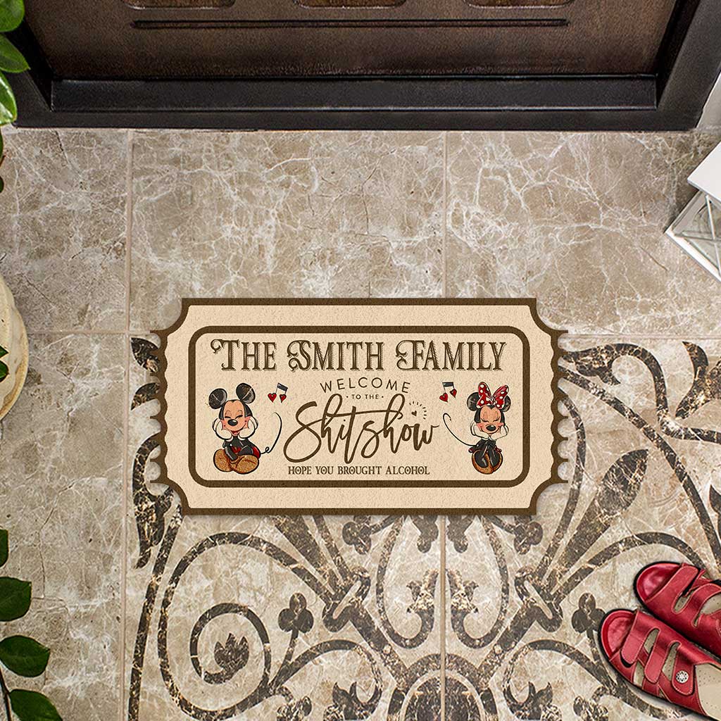 Welcome To The Show - Personalized Mouse Shaped Doormat