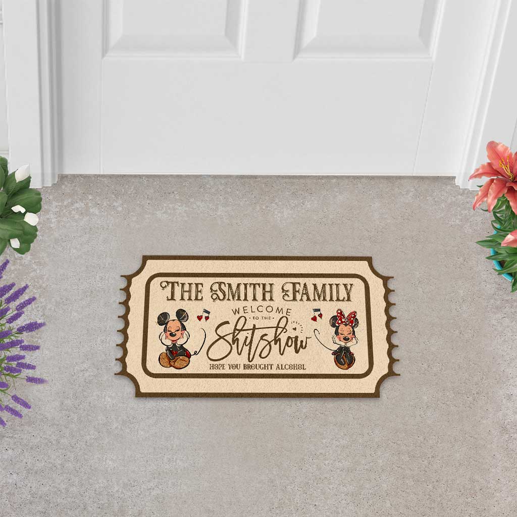 Welcome To The Show - Personalized Mouse Shaped Doormat