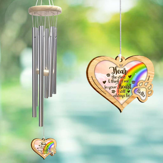 Hear The Wind And Think Of Me - Personalized Dog Wind Chime